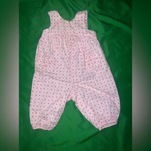 Carter's Pink and White Polka Dot Romper size 3 Months